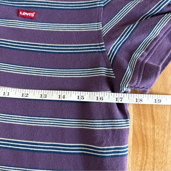 Levi's Men's Short Sleeve 100% Cotton Polo Purple Stripe Size S - Picture 7 of 8